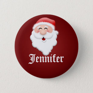 Christmas Party Santa Claus Name Tags Pinback Button