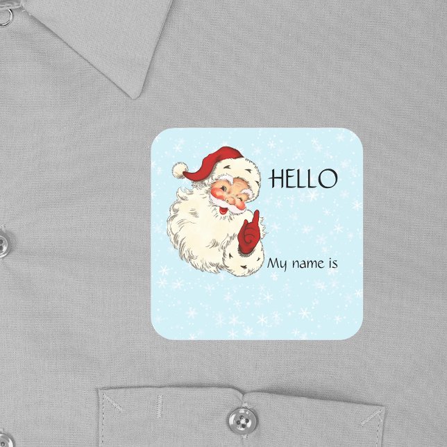 Christmas Party Santa Hello Name Tag Badge (Creator Uploaded)
