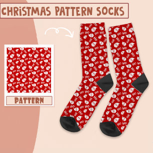 Christmas Party Santa Ho Ho Ho Pattern  Socks