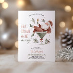 Christmas Party Santa Martini  Invitation<br><div class="desc">Eat,  Drink and Be Merry!  A festive Christmas party invitation featuring Santa in a Martini galss and red and white striped backer. The perfect invitation for your Xmas party.</div>