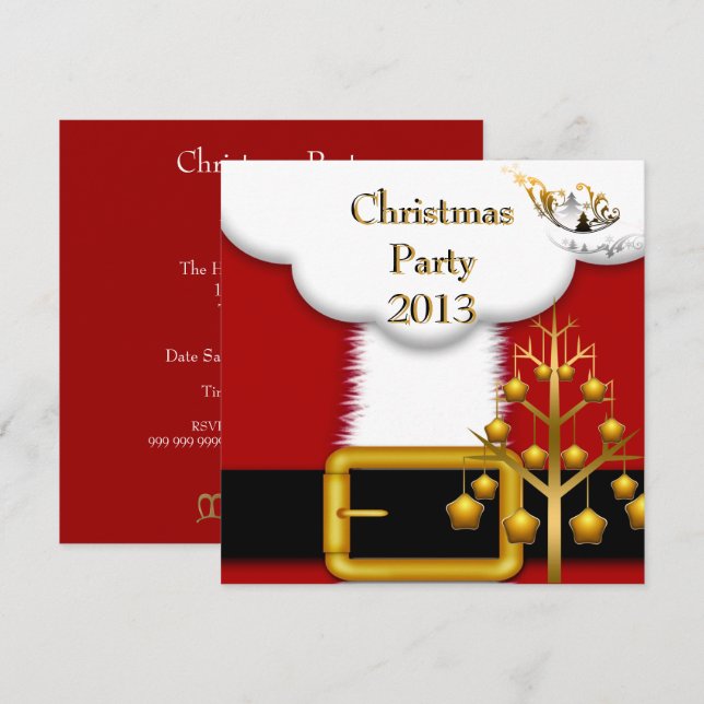 Christmas Party Santa Suit Invitation (Front/Back)