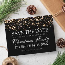 Christmas Party Save The Date Gold Midnight Glam Announcement Postcard