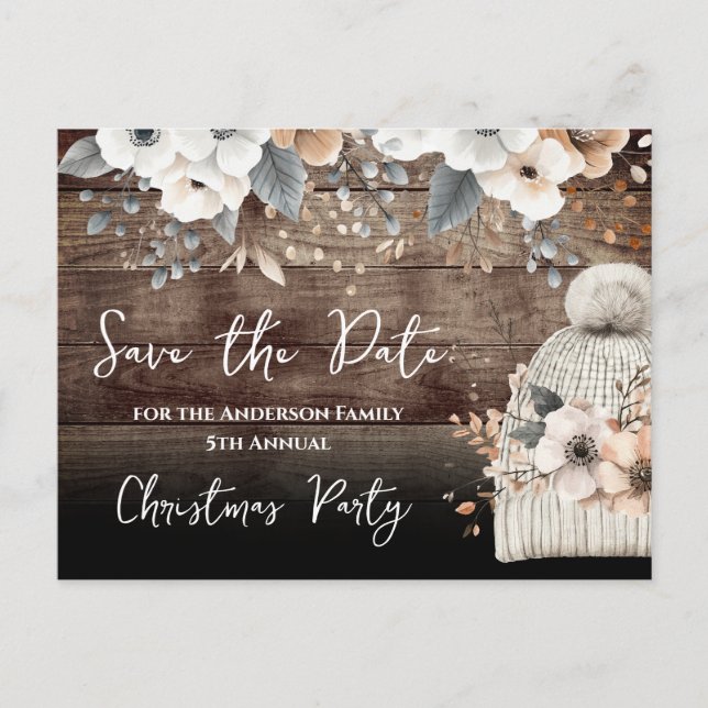 Christmas Party Save the Date Postcard (Front)