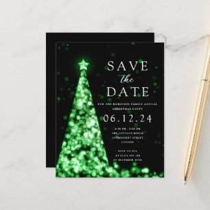 Christmas Party Save The Date Tree Green Invite