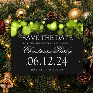 Christmas Party Save The Date Winter Wonder Green Announcement Postcard