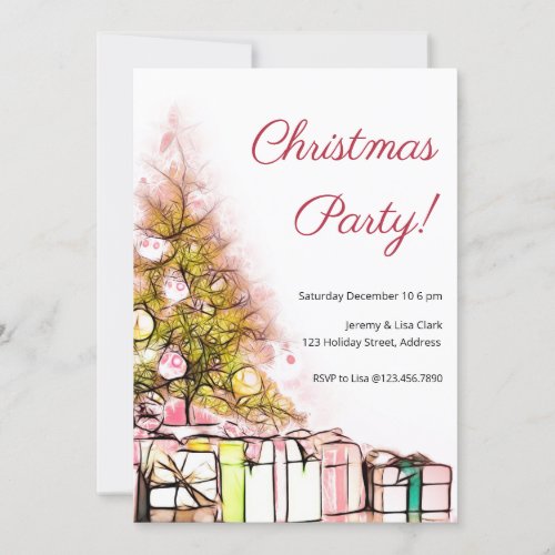 Christmas Party Script  Light Tree Gifts Invitation