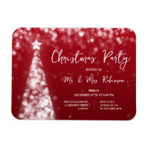 Christmas Party Silver Red Tree Sparkle Lights  Magnet