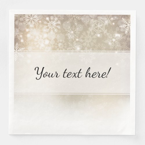 Christmas Party  Silver Winter Snowflakes Paper Dinner Napkins