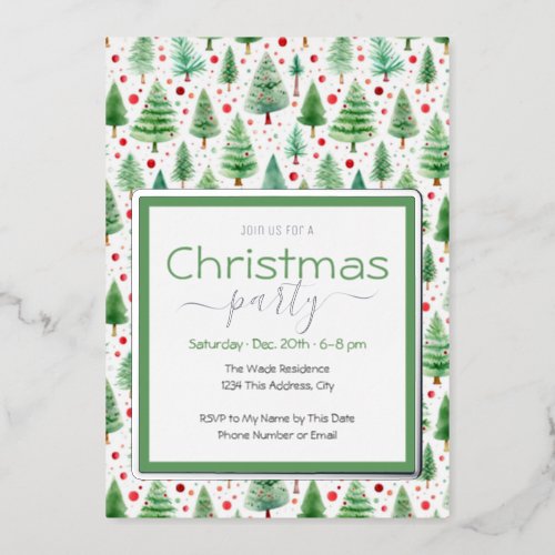 Christmas Party Simple  Foil Invitation