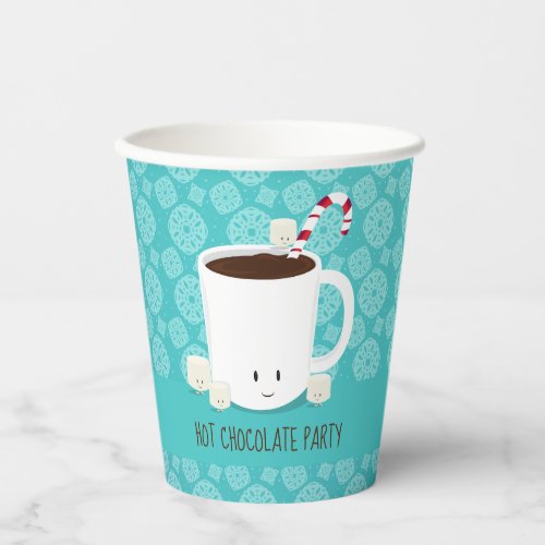 Christmas Party Snowflake Hot Chocolate Paper Cups