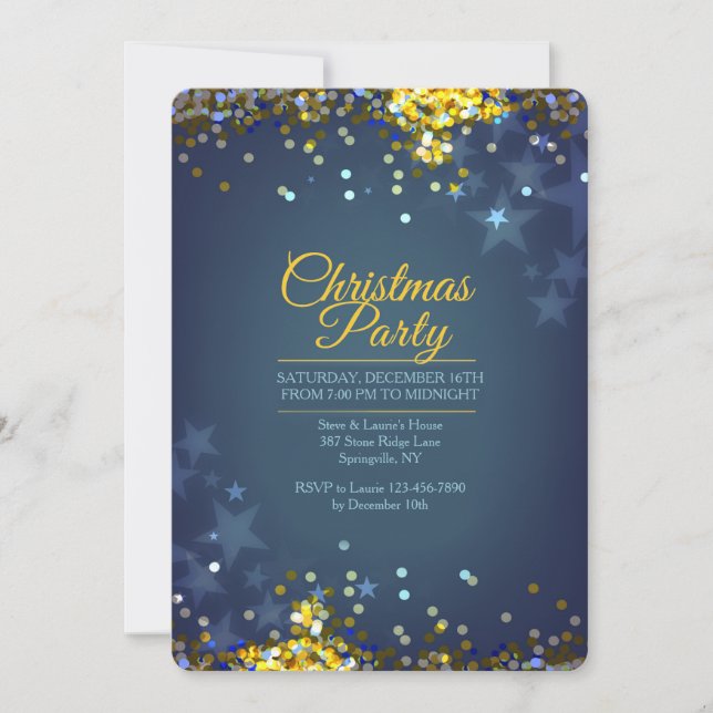 Christmas Party Sparkles Invitation (Front)