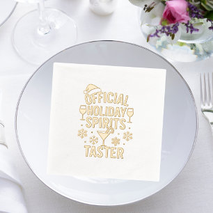 Christmas party spirits taster funny quote foil napkins