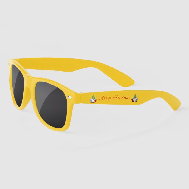 Christmas Party Sunglasses Happy Gnome with Gift (Left)