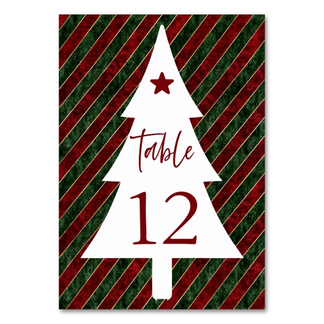 Christmas Party Table number Card (Front)