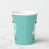 Christmas Party Teal Hot Chocolate Hot Cocoa Paper Cups | Zazzle