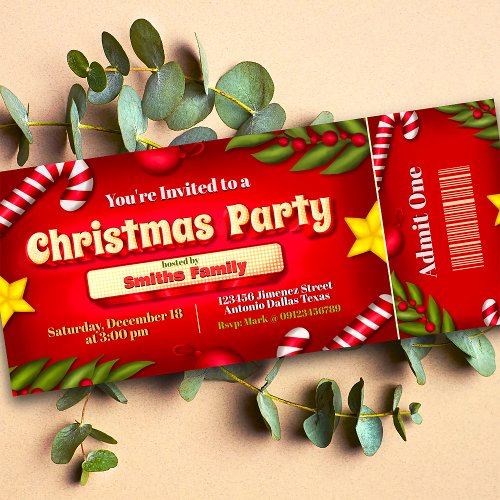 Christmas Party Ticket Invitation