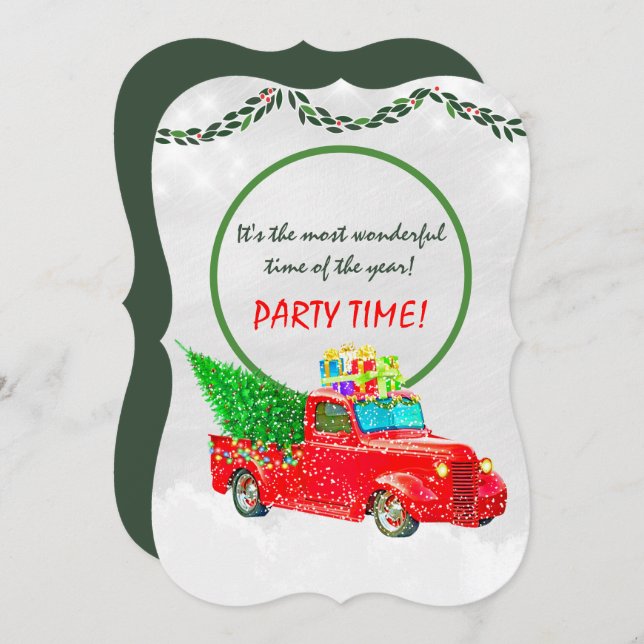 Christmas Party Time Invitation (Front/Back)