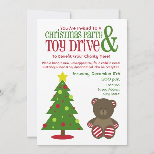 Christmas Party  Toy Drive Invitation