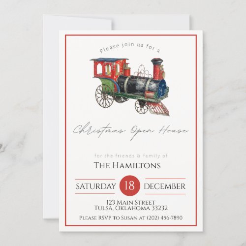 Christmas Party Train Invitation