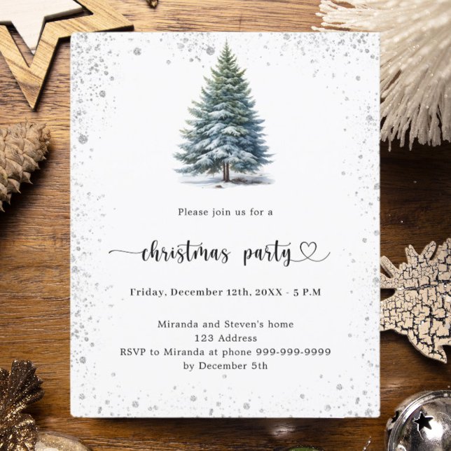 Christmas Party tree snow hand-drawn invitation (Creator Uploaded)