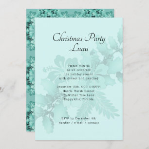 Christmas Party Tropical Themed Hibiscus Swag Invitation