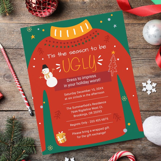 Christmas Party Ugly Sweater Invitation Flyer (Christmas Party Ugly Sweater Invitation Flyer)