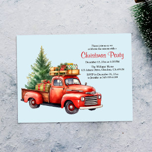Christmas Party Vintage Truck Holiday Invitation