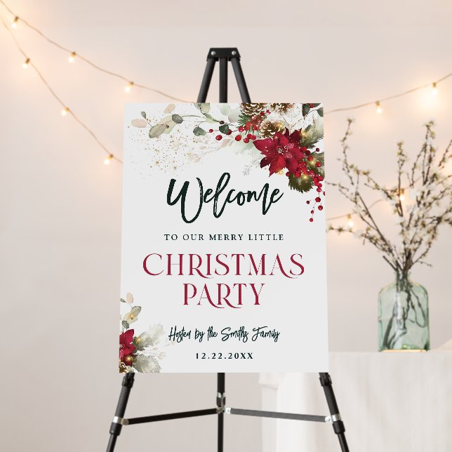Christmas Party Welcome Sign, Christmas Welcome  Foam Board (In Situ (Stand))