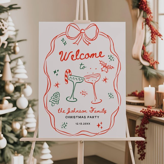 Christmas Party Welcome Sign Xmas Friendsmas Holid (Creator Uploaded)