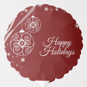 Christmas Party White Ornaments Stars Red Elegant Balloon