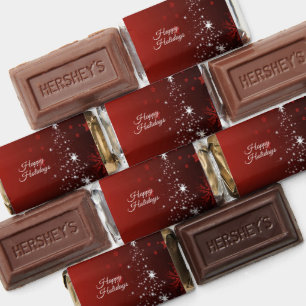 Christmas Party White Stars Tree Red Snowflakes Hershey's Miniatures