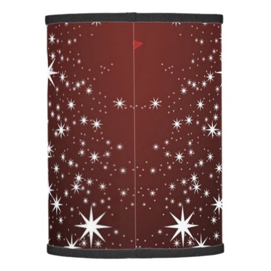 Christmas Party White Stars Tree Red Snowflakes Lamp Shade (Back)