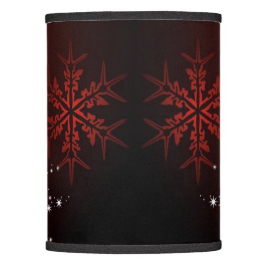Christmas Party White Stars Tree Red Snowflakes Lamp Shade (Front)