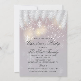 Christmas Party Winter Snowflake Invitation