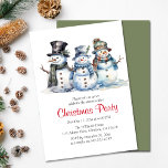 Christmas Party Winter Snowman Holiday Invitation<br><div class="desc">Embrace the winter wonderland magic with our Holiday Snowman Christmas Party Invitation! This festive card showcases an enchanting snowman family, capturing the essence of the season. The details are fully customizable, allowing you to create the perfect invitation for your get-together. Invite your loved ones to a joyful celebration, where you...</div>