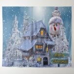 Christmas Party Winter White Snowman Blue Rustic Tapestry<br><div class="desc">Christmas Party Winter White Snowman Blue Rustic Tapestry. Unique,  beautiful,  stylish design. Easy to be personalized. Font style,  size and colors can be changed. Matching items are available.</div>