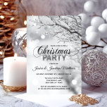 CHRISTMAS PARTY Winter Wonderland Snow 3"x5" Invitation<br><div class="desc">SIZE: 3x5" - Other sizes available Personalized Modern Winter Wonderland Christmas Party invitations in black and white colors. Background in twinkle lights and snow, snowflakes and tree branch. Editable template - simply add your text. All text can be changed font, color and size. Perfect for home party, office party, holiday...</div>