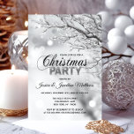 CHRISTMAS PARTY Winter Wonderland Snow 3"x5" Invitation<br><div class="desc">SIZE: 3x5" - Other sizes available Personalized Modern Winter Wonderland Christmas Party invitations in black and white colors. Background in twinkle lights and snow, snowflakes and tree branch. Editable template - simply add your text. All text can be changed font, color and size. Perfect for home party, office party, holiday...</div>