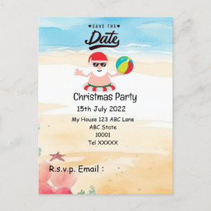 Christmas party with SANTA CLAUS Save the date   Postcard