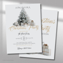 Christmas Party with Tree and Presents Invitation