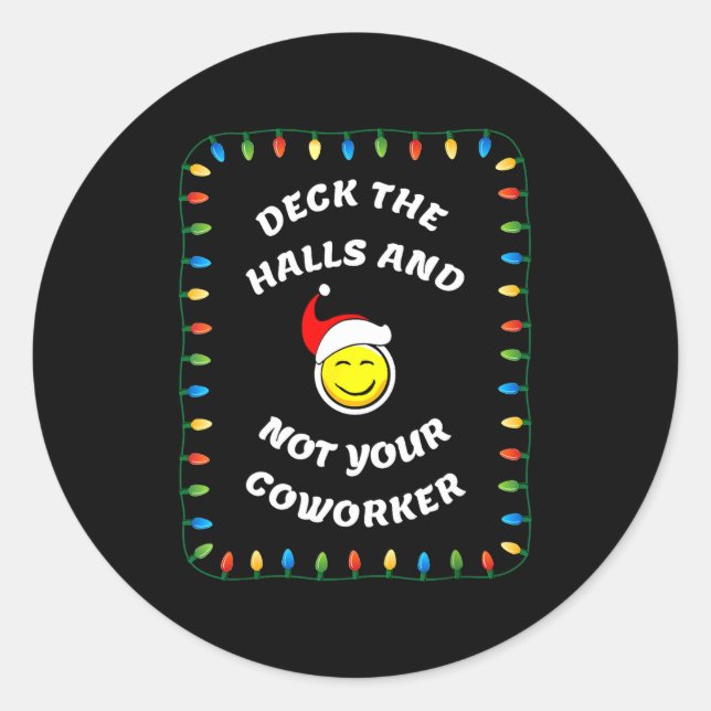 Christmas Party Workplace Funny Design  Classic Round Sticker (Front)