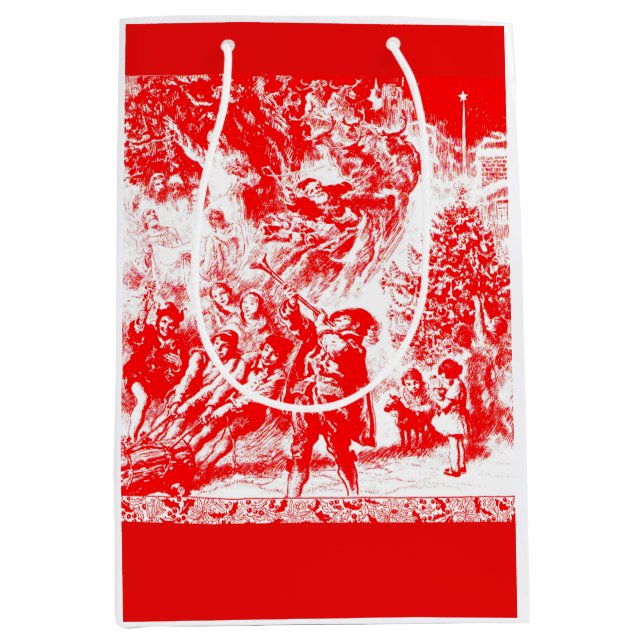 Christmas past print medium gift bag (Front)