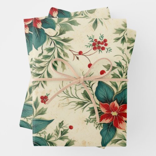 Christmas Past Wrapping Paper Sheets
