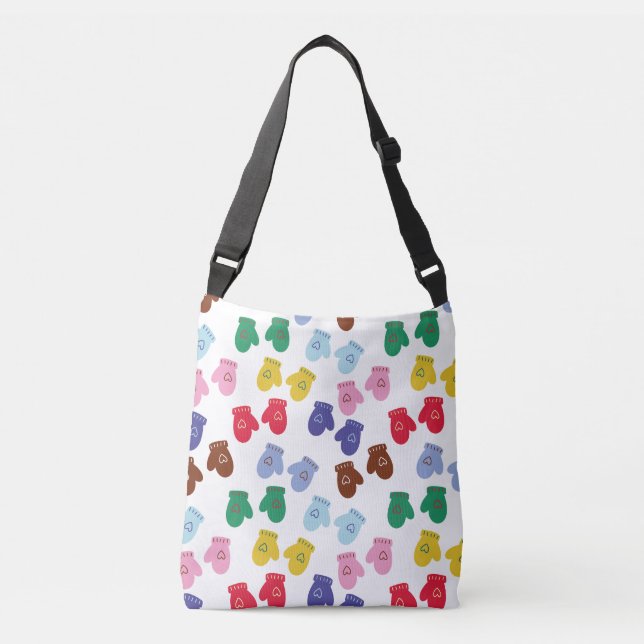 Christmas Pastel Cozy Winter Gloves Crossbody Bag (Front)