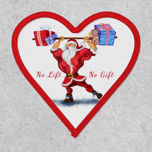 Christmas Patch Bodybuilder Santa with Gifts Fun