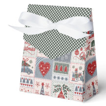 Christmas patchwork Favor box