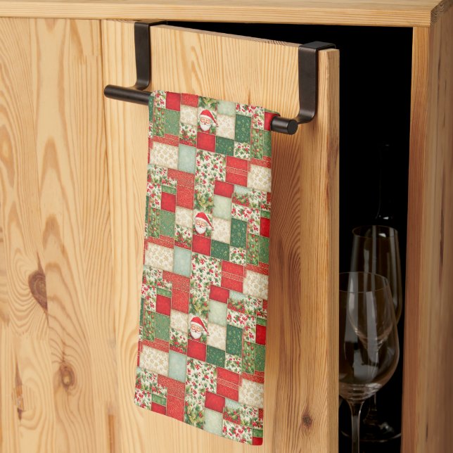 Christmas Patchwork Kitchen Towel (Thirds Fold)
