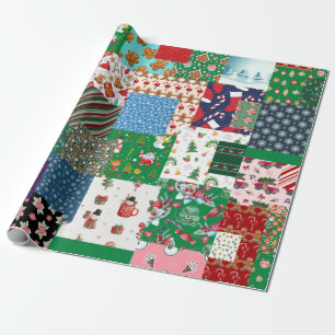 Christmas Patchwork Mixed Color Wrapping Paper