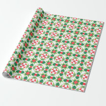 Christmas patchwork quilt roll wrapping paper