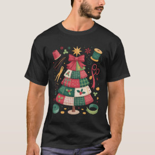 Christmas Patchwork Quilt Tree Sewing Quilter Xmas T-Shirt